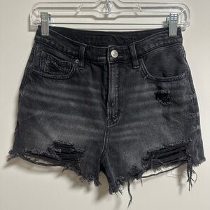 American Eagle Outfitters Black Distressed Jean Shorts